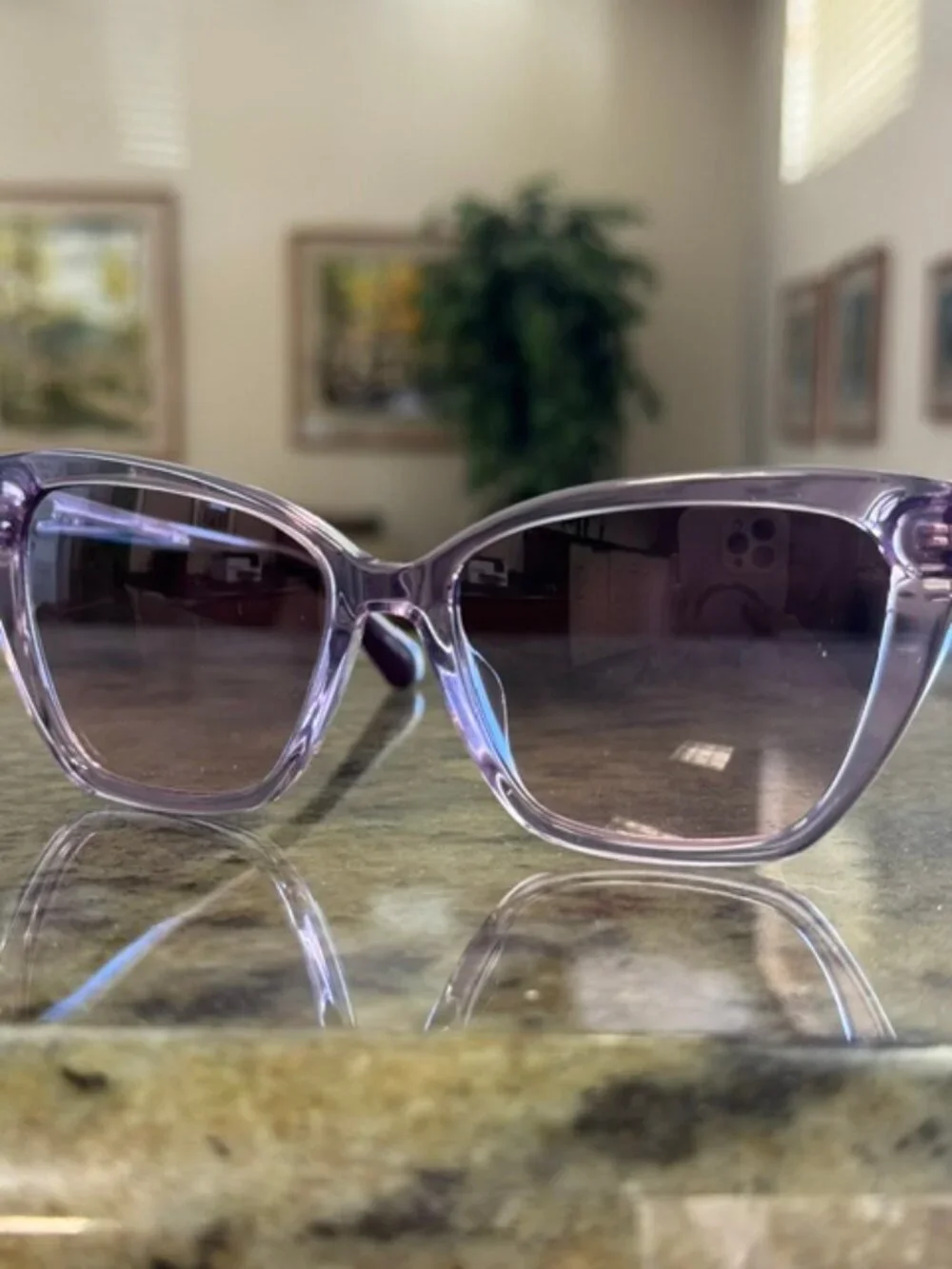 Kate Spade LUCCA/G/S 0789 55 17 140 Sunglasses Lilac/Flower Frame New w/Case